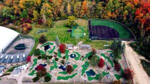 aerial view of The Golf Dome facilities