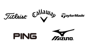 Titleist, Callaway, TaylorMade, Ping, Mizuno golf logos