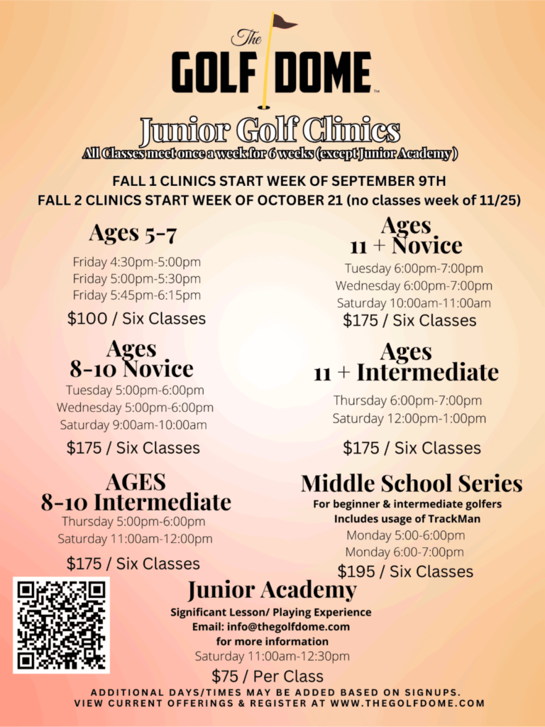 The Golf Dome's Fall 2024 Junior Clinics