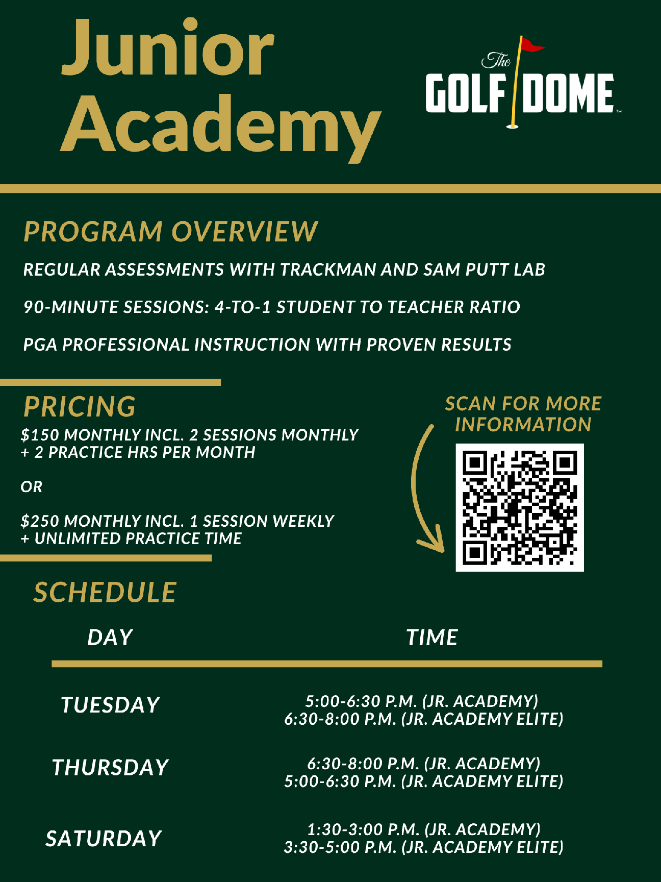 The Golf Dome 2025 Junior Academy