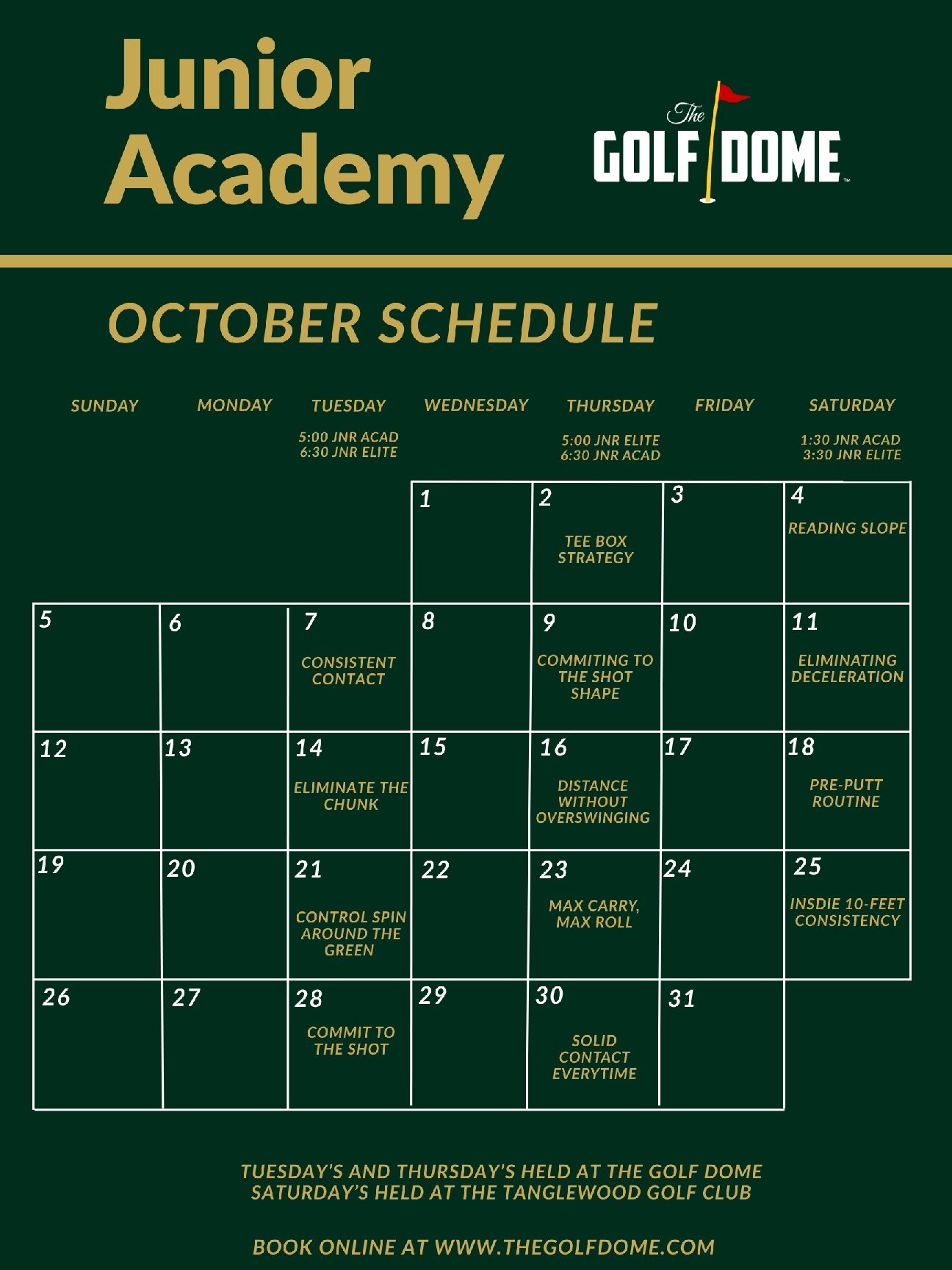 The Golf Dome 2025 Junior Academy