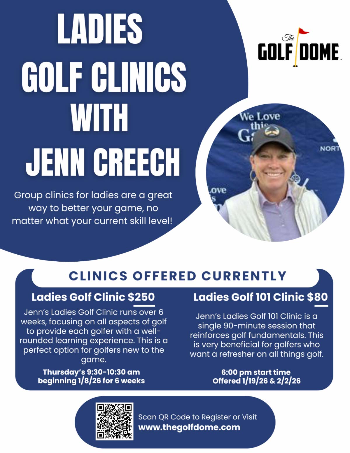 Winter 2026 Jenn Creech Ladies Golf Clinics
