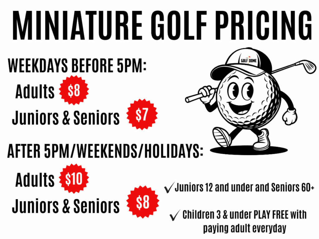 2026 Miniature Golf Pricing