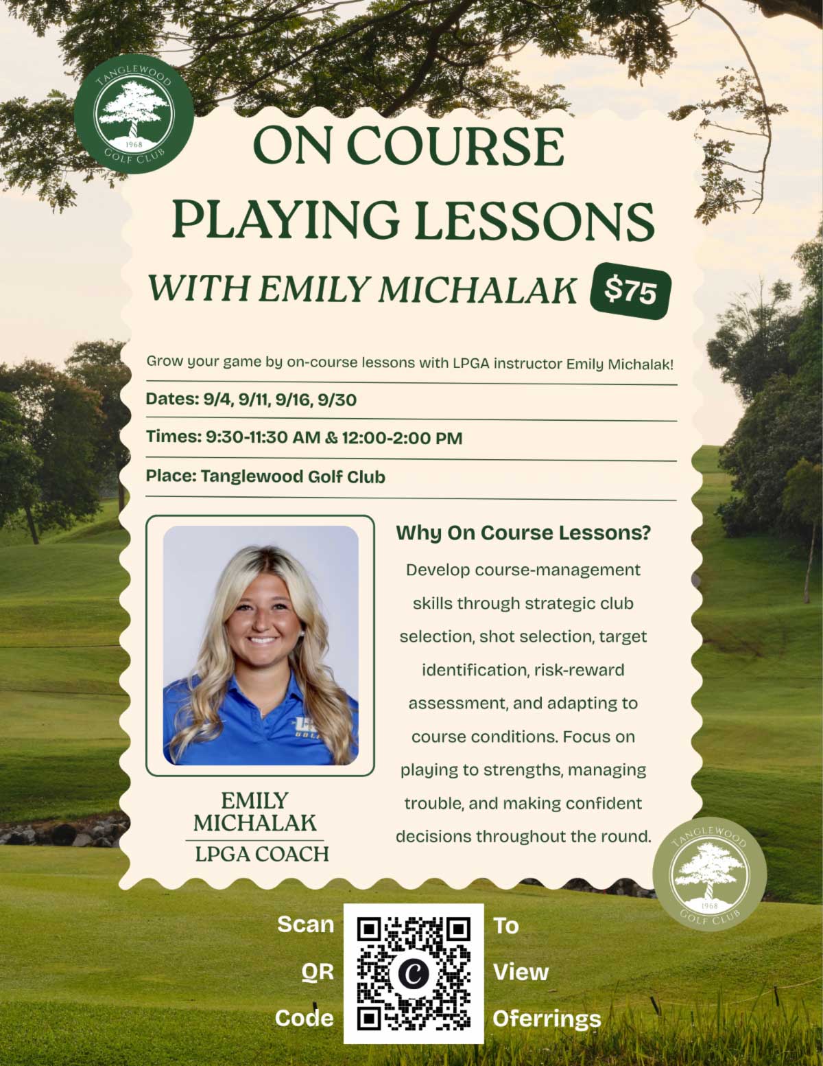On Course Playing Lessons with Emily